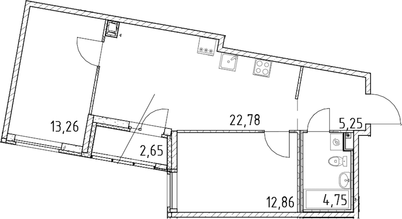 2-комнатная квартира 58.9 м², 3/17 эт., ЖК «Город Первых»